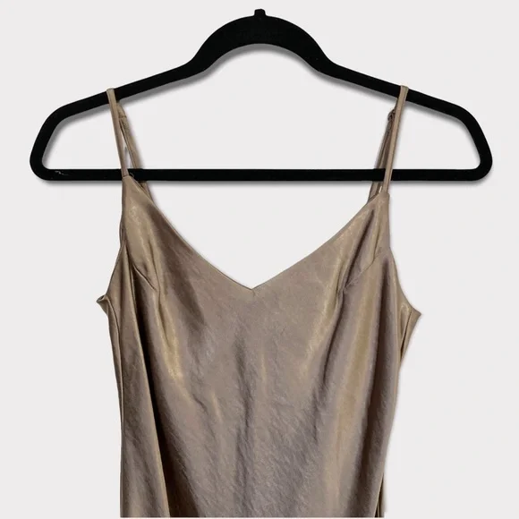 Oak + Fort Midi Slip Dress Taupe Size S - Picture 3 of 12